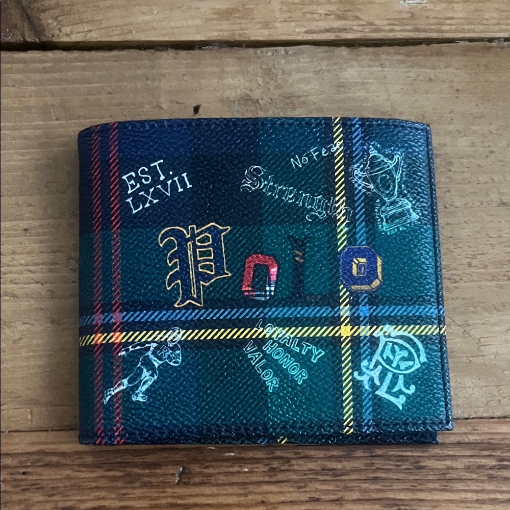 Polo Plaid Leather Wallet